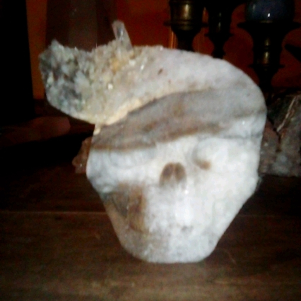 Hand carved Quartz skull